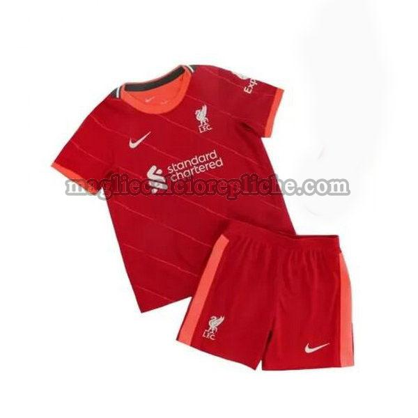 prima maglie calcio bambino liverpool 2021 2022 rosso