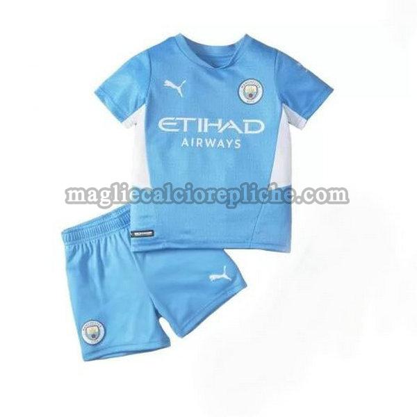 prima maglie calcio bambino manchester city 2021 2022 blu