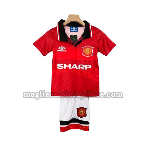 prima maglie calcio bambino manchester united 1994 1996 rosso