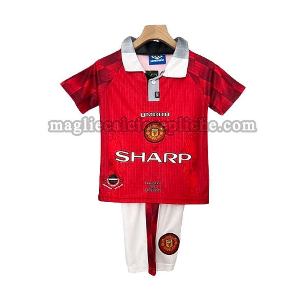 prima maglie calcio bambino manchester united 1996 1997 rosso