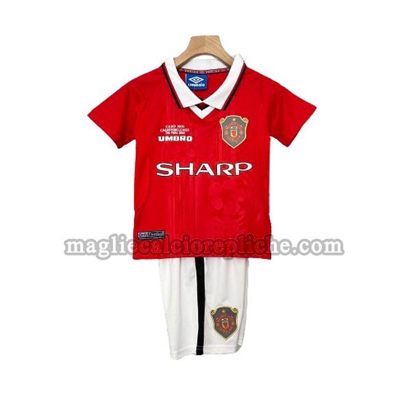 prima maglie calcio bambino manchester united 1999 2000 rosso