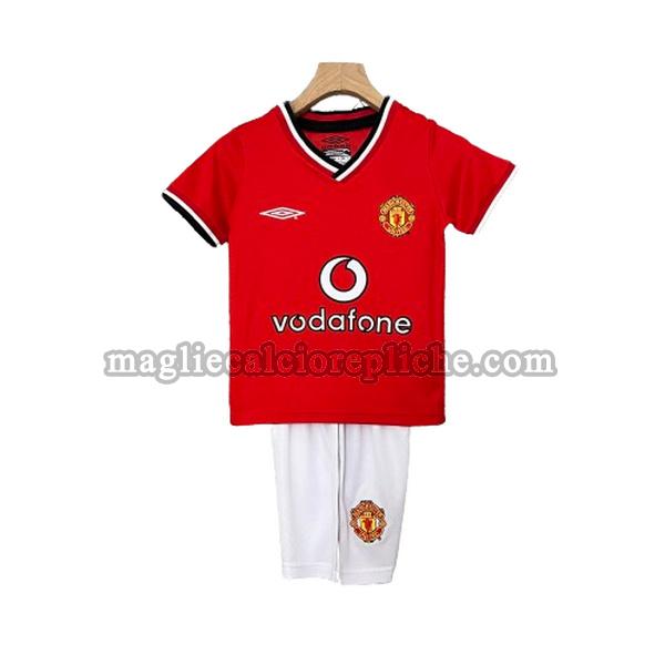 prima maglie calcio bambino manchester united 2000 2001 rosso