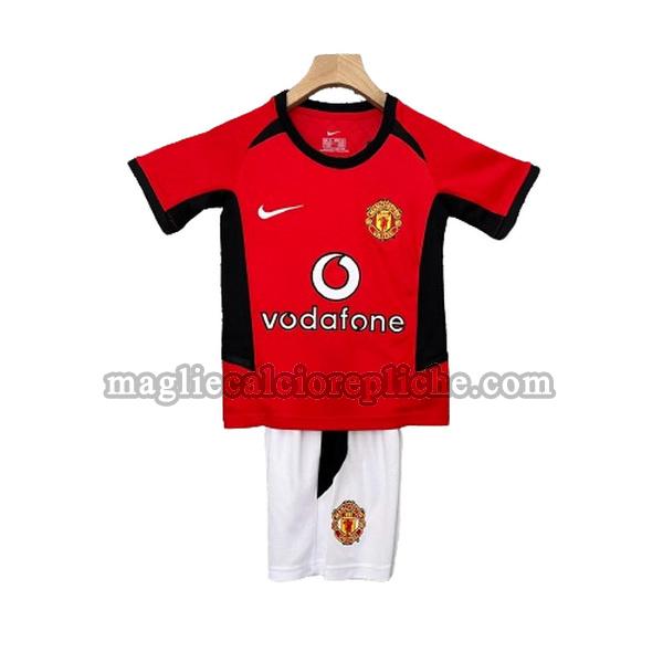 prima maglie calcio bambino manchester united 2002 2004 rosso