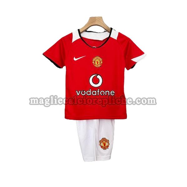 prima maglie calcio bambino manchester united 2005 2006 rosso