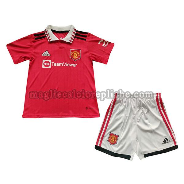 prima maglie calcio bambino manchester united 2022 2023 rosso