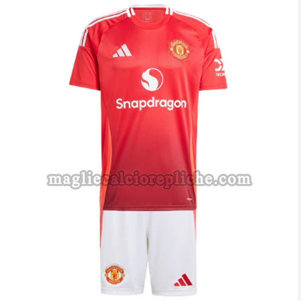 prima maglie calcio bambino manchester united 2024 2025 rosso