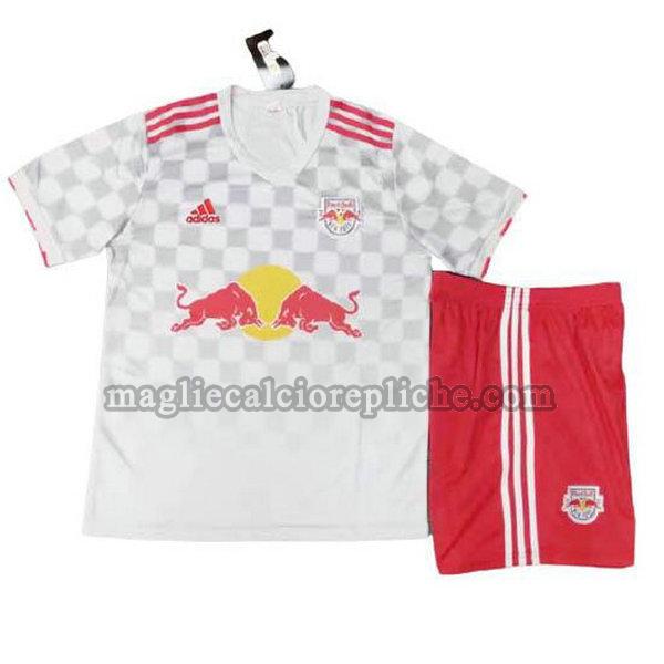 prima maglie calcio bambino new york red bulls 2021 2022 bianco