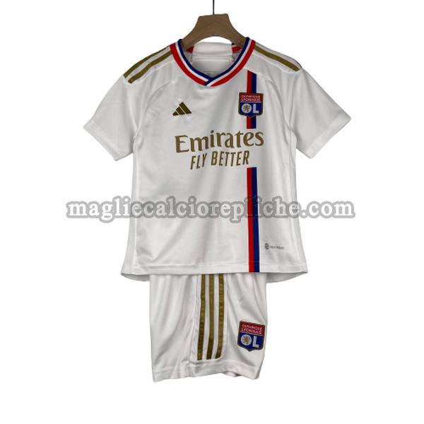 prima maglie calcio bambino olympique lyon 2023 2024 bianco