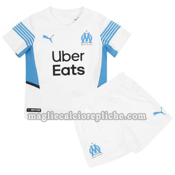 prima maglie calcio bambino olympique marsiglia 2021 2022 bianco