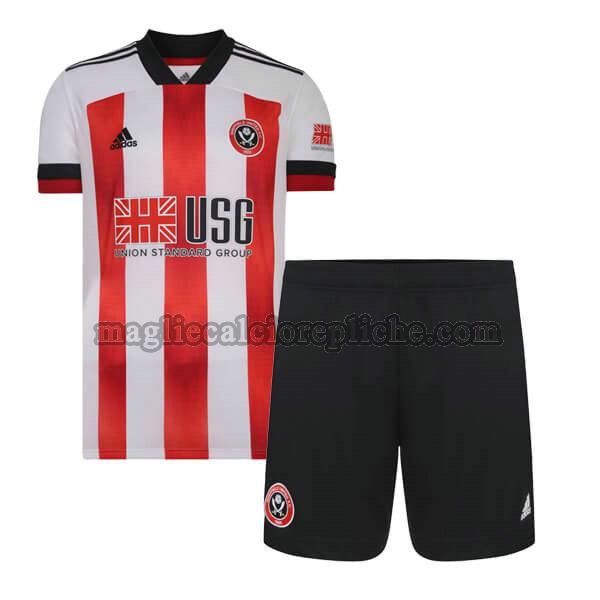 prima maglie calcio bambino sheffield united 2020-2021 rosso bianco