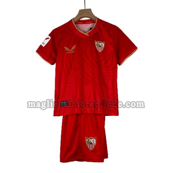 prima maglie calcio bambino siviglia 2023 2024 rosso