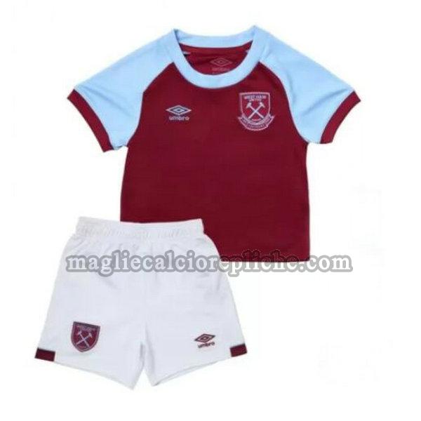 prima maglie calcio bambino west ham 2021 2022 rosso