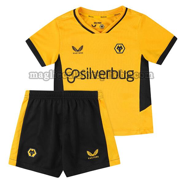 prima maglie calcio bambino wolverhampton 2021 2022 giallo