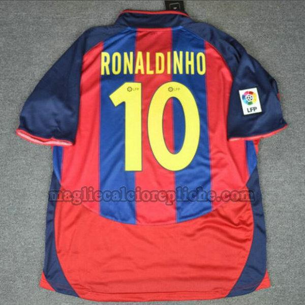 prima maglie calcio barcellona 2003-2004 ronaldinho 9 rosso