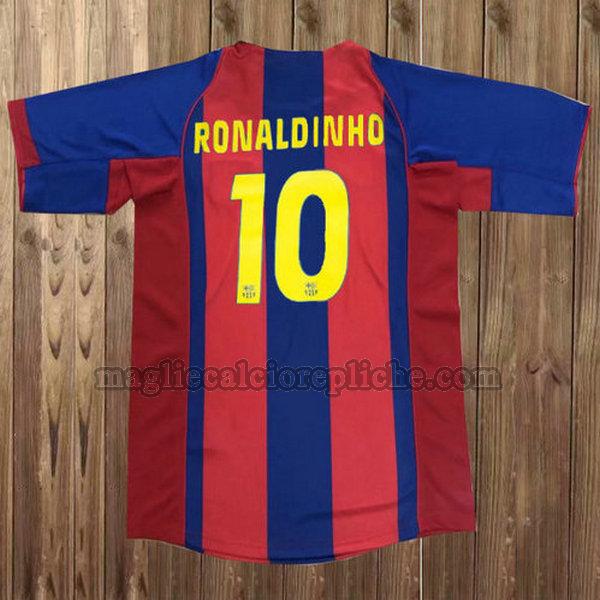 prima maglie calcio barcellona 2004-2005 ronaldinho 10 rosso