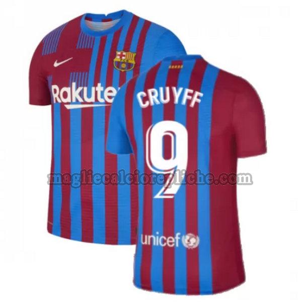 prima maglie calcio barcellona 2021 2022 cruyff 9 rosso bianco