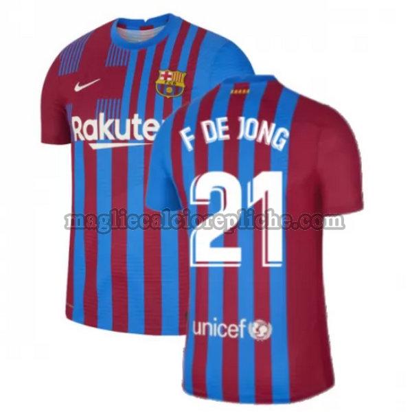 prima maglie calcio barcellona 2021 2022 f de jong 21 rosso bianco