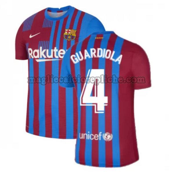 prima maglie calcio barcellona 2021 2022 guardiola 4 rosso bianco