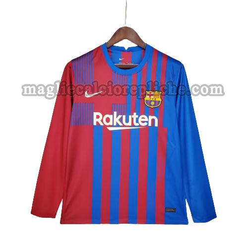 prima maglie calcio barcellona 2021 2022 manica lunga rosso blu