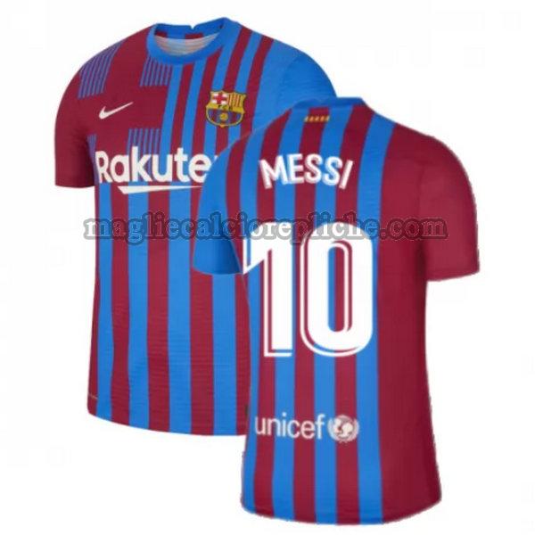 prima maglie calcio barcellona 2021 2022 messi 10 rosso bianco