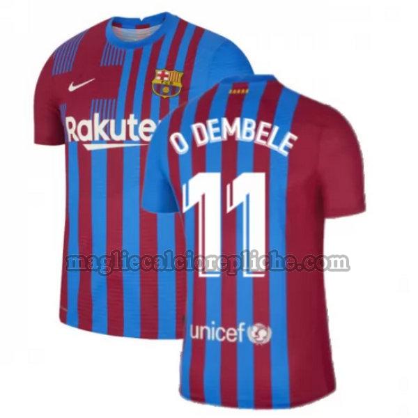 prima maglie calcio barcellona 2021 2022 o dembele 11 rosso bianco