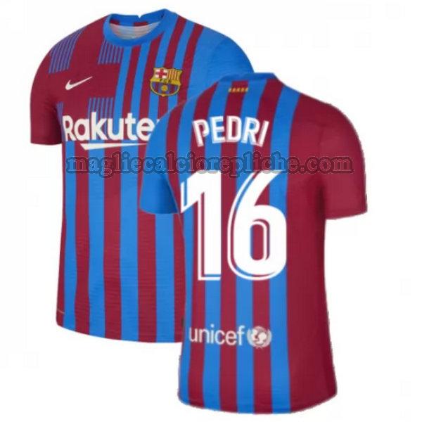 prima maglie calcio barcellona 2021 2022 pedri 16 rosso bianco