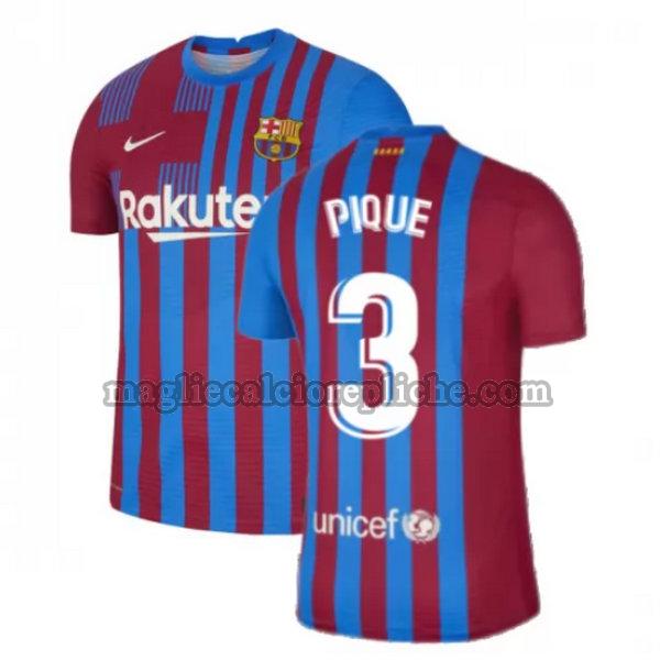 prima maglie calcio barcellona 2021 2022 pique 3 rosso bianco