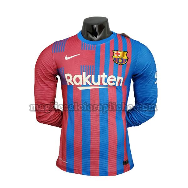 prima maglie calcio barcellona 2021 2022 player manica lunga blu rosso