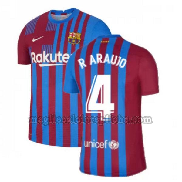 prima maglie calcio barcellona 2021 2022 r araujo 4 rosso bianco