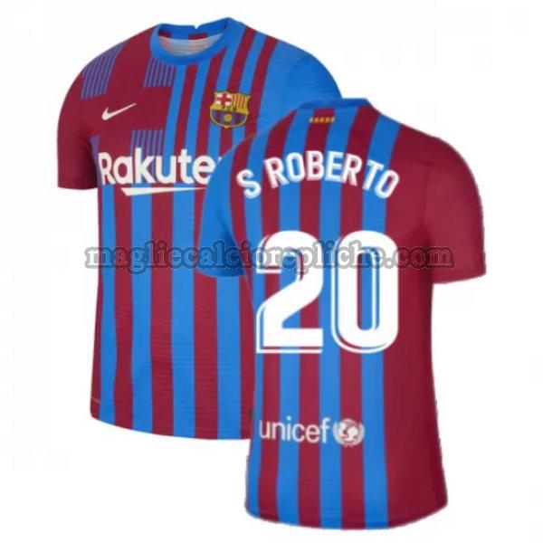 prima maglie calcio barcellona 2021 2022 s roberto 20 rosso bianco