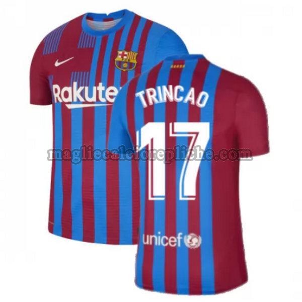 prima maglie calcio barcellona 2021 2022 trincao 17 rosso bianco