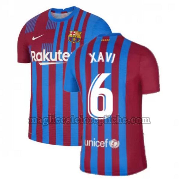 prima maglie calcio barcellona 2021 2022 xavi 6 rosso bianco