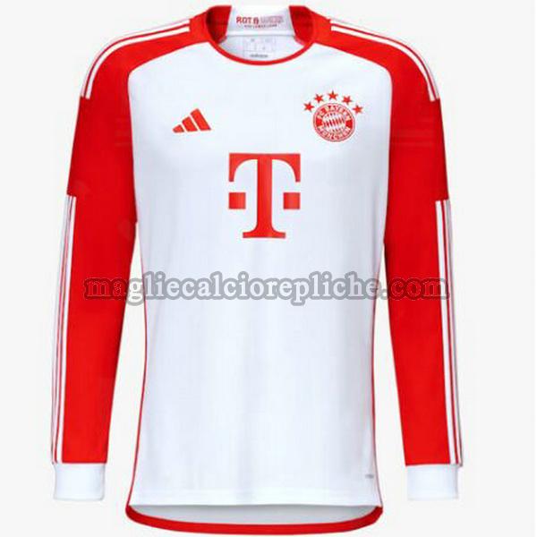 prima maglie calcio bayern münchen 2023 2024 manica lunga bianco