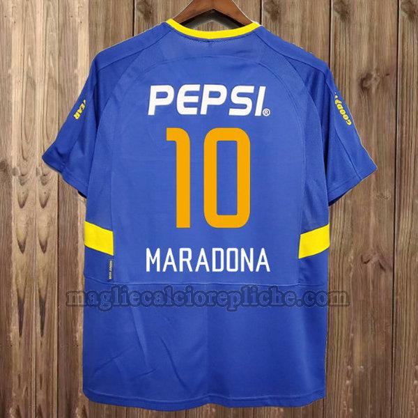 prima maglie calcio boca juniors 2003-2004 maradona 10 blu