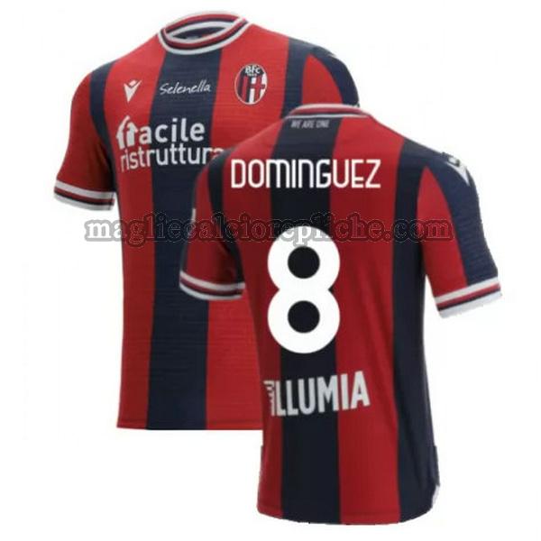 prima maglie calcio bologna 2021 2022 dominguez 8 rosso blu