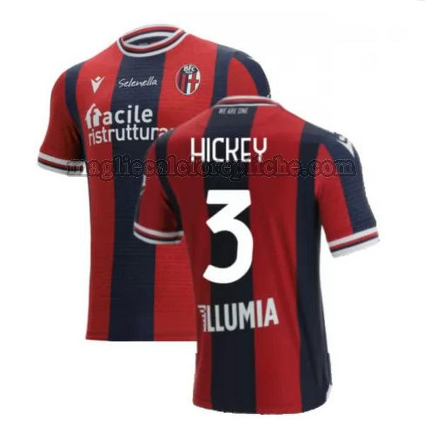 prima maglie calcio bologna 2021 2022 hickey 3 rosso blu