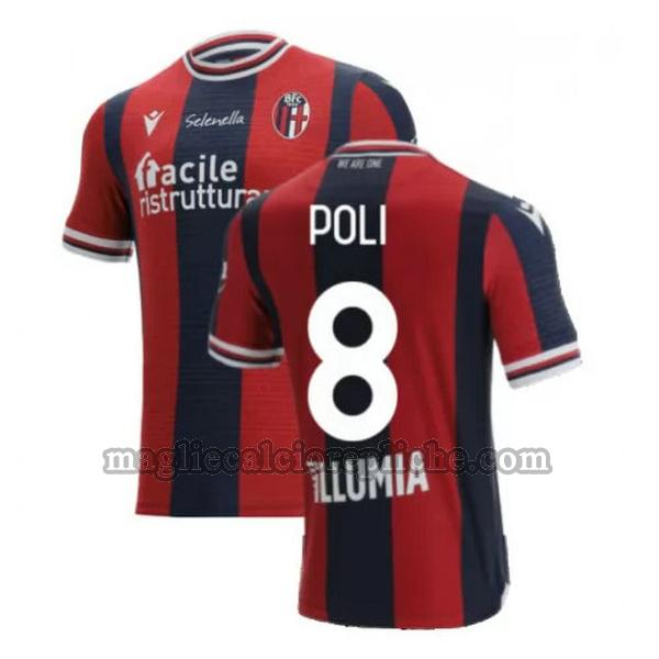 prima maglie calcio bologna 2021 2022 poli 8 rosso blu