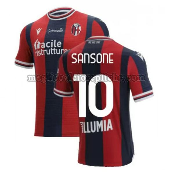 prima maglie calcio bologna 2021 2022 sansone 10 rosso blu