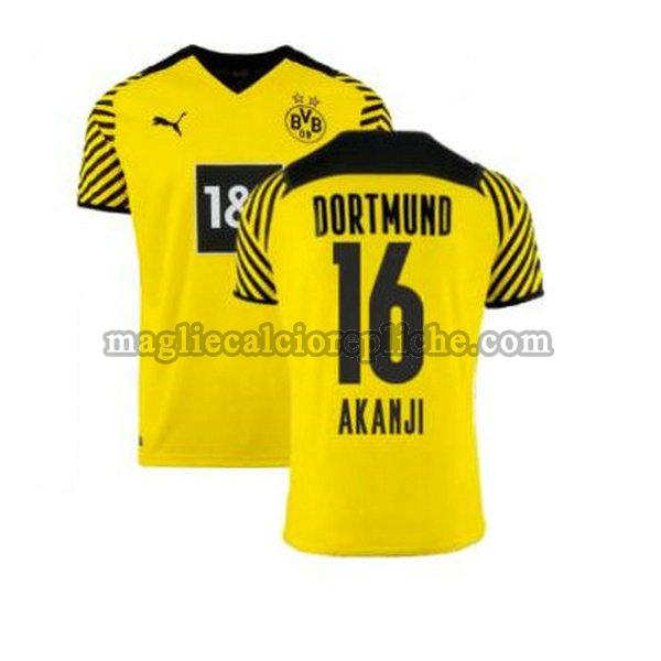 prima maglie calcio borussia dortmund 2021 2022 akanji 16 giallo