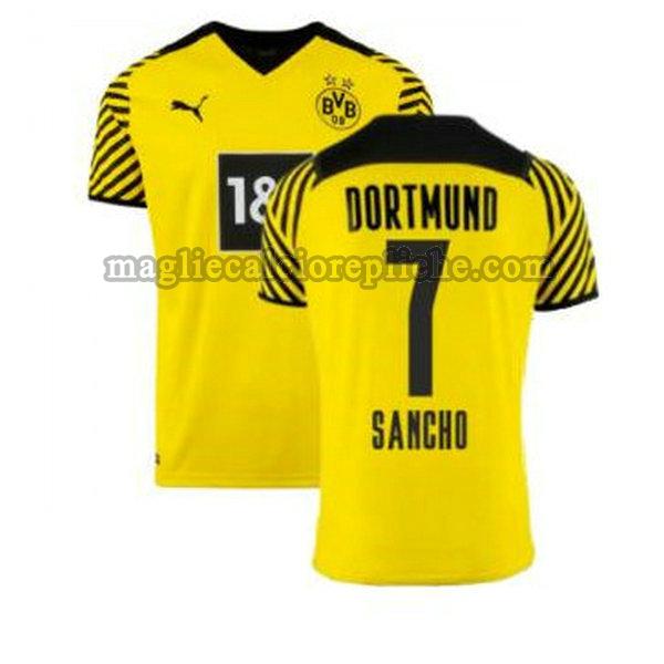 prima maglie calcio borussia dortmund 2021 2022 sancho 7 giallo