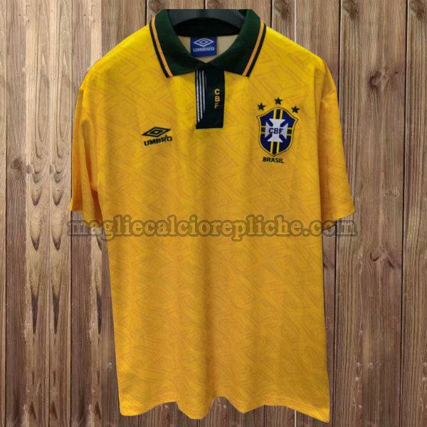 prima maglie calcio brasile 1991-1993 giallo