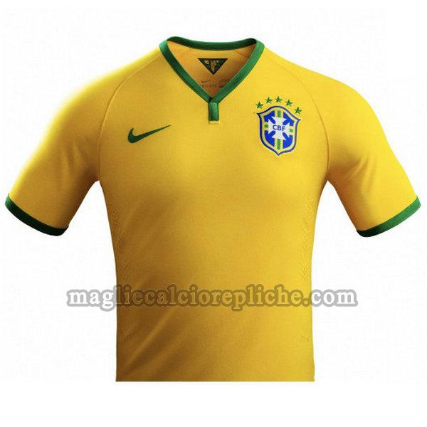prima maglie calcio brasile 2014 giallo
