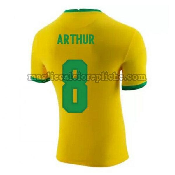 prima maglie calcio brasile 2020-2021 arthur 8 giallo