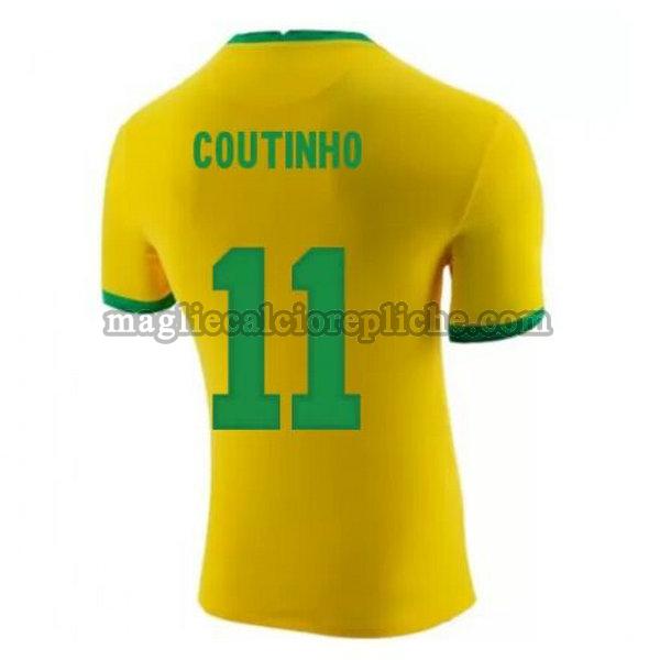 prima maglie calcio brasile 2020-2021 coutinho 11 giallo
