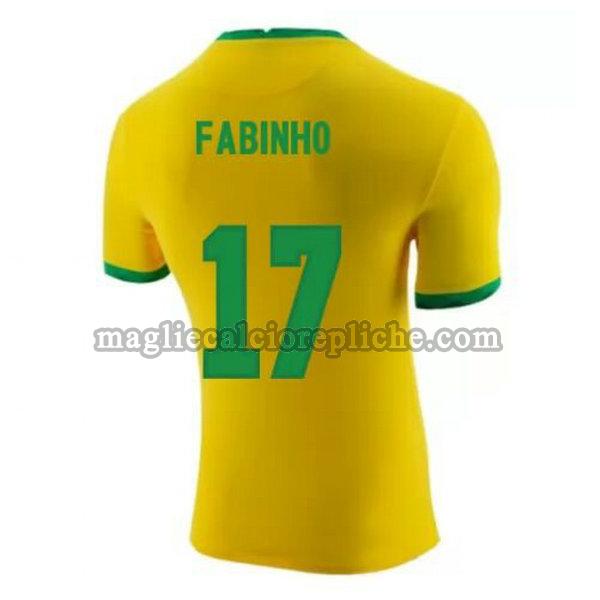 prima maglie calcio brasile 2020-2021 fabinho 17 giallo