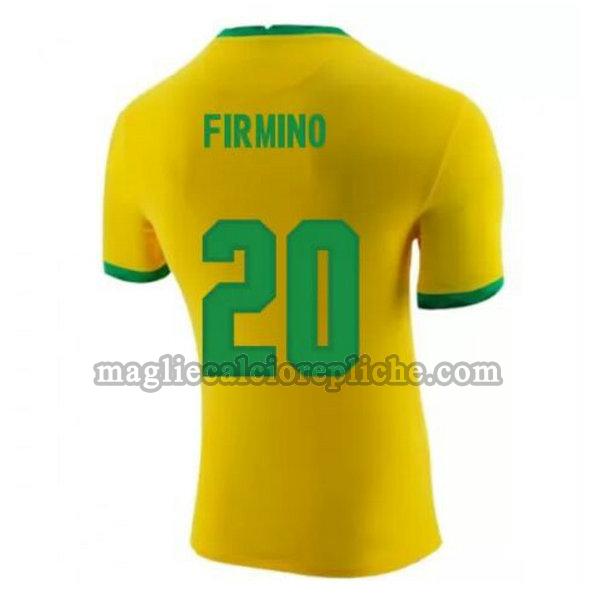 prima maglie calcio brasile 2020-2021 firmino 20 giallo