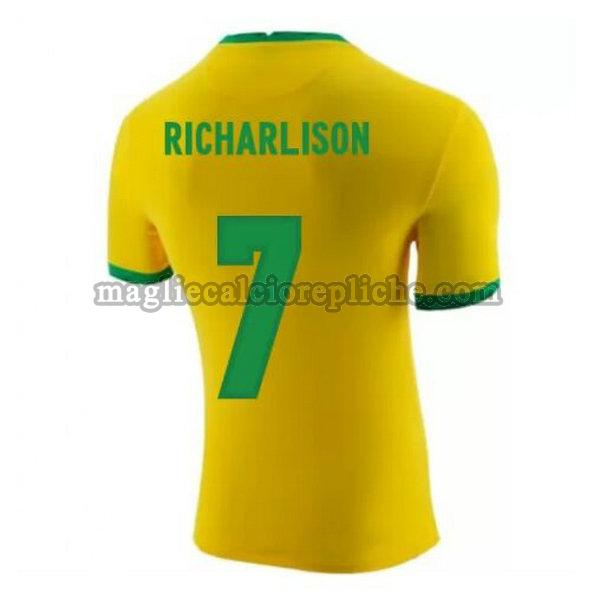 prima maglie calcio brasile 2020-2021 richarlison 7 giallo