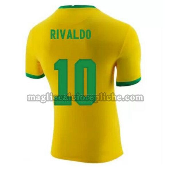 prima maglie calcio brasile 2020-2021 rivaldo 10 giallo