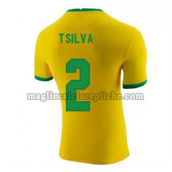 prima maglie calcio brasile 2020-2021 t.silva 2 giallo