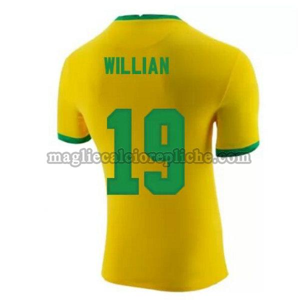 prima maglie calcio brasile 2020-2021 willian 19 giallo